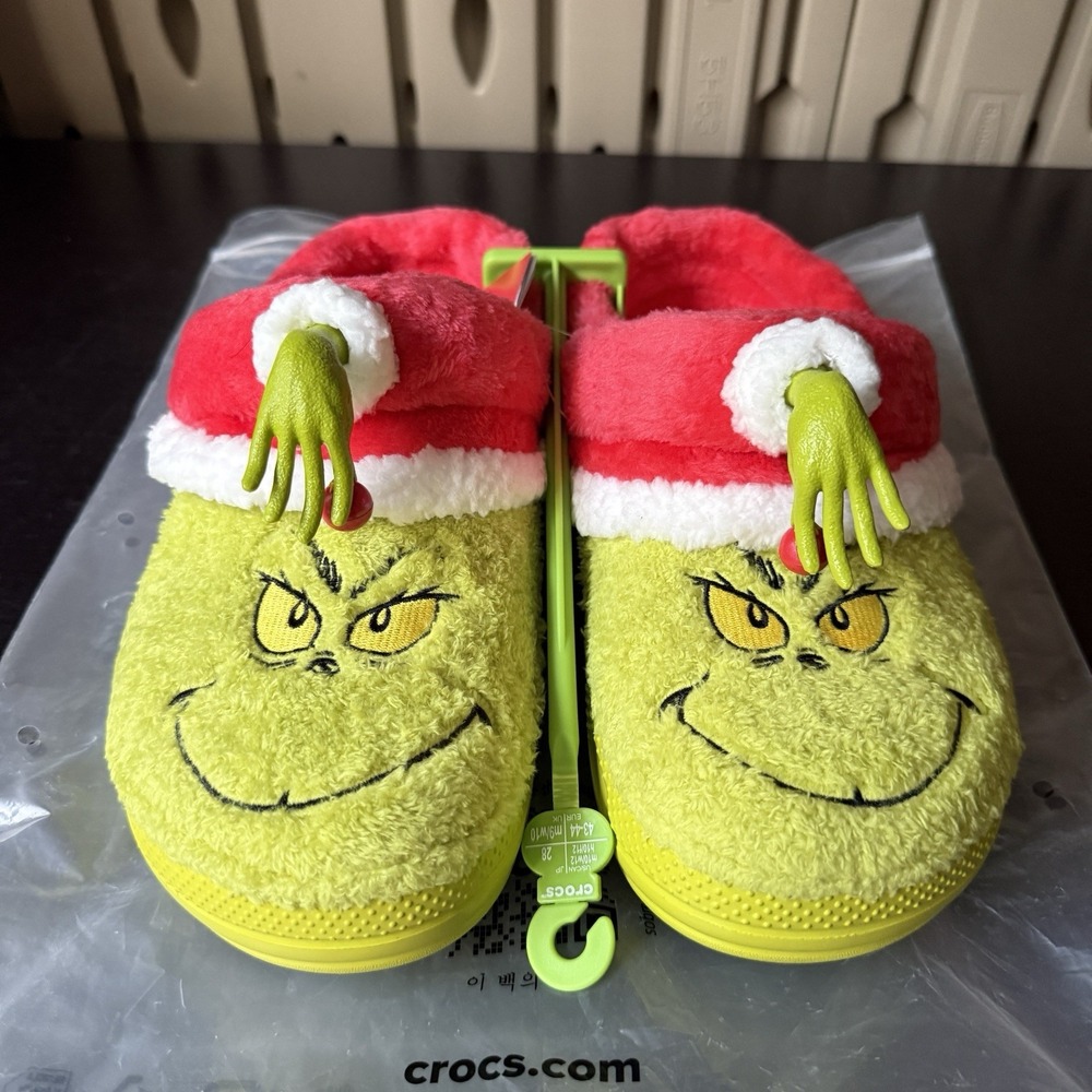 Crocs The Grinch Classic Lined Clogs Men's Size 10 Shoes Unisex Casual Green